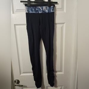 lululemon athletica Black and Blue Tie-Dye Leggings